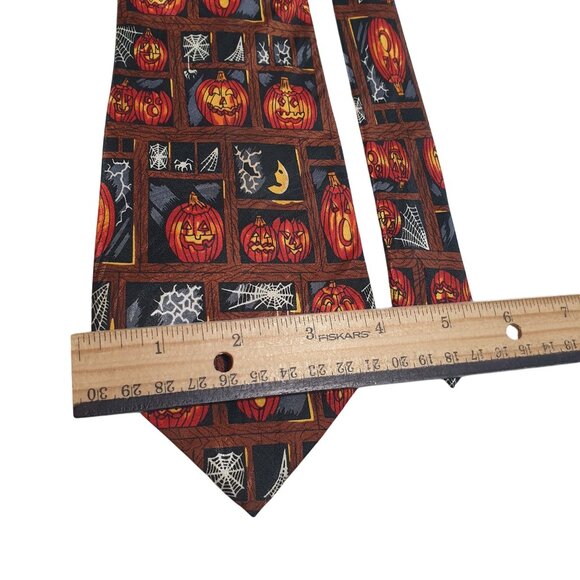 Vintage Keith Daniels 199 Pumpkins Version 2 Halloween Necktie Jack O Lanterns - Picture 3 of 5